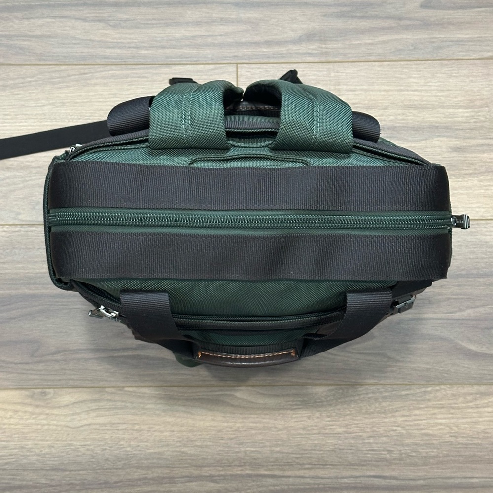 Tumi Alpha Bravo Lejeune 2-Way Backpack Tote Ballistic Nylon in Green/Dark Brown - Picture 7 of 14